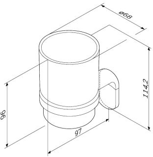 Стеклянный стакан с настенным держателем Am.Pm X-Joy чёрный матовый A8434322